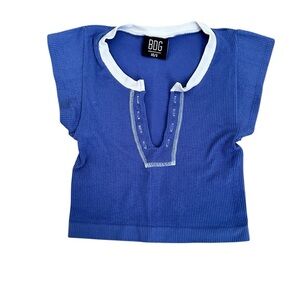 Urban Outfitters BDG Blue Crop Top with White Trim